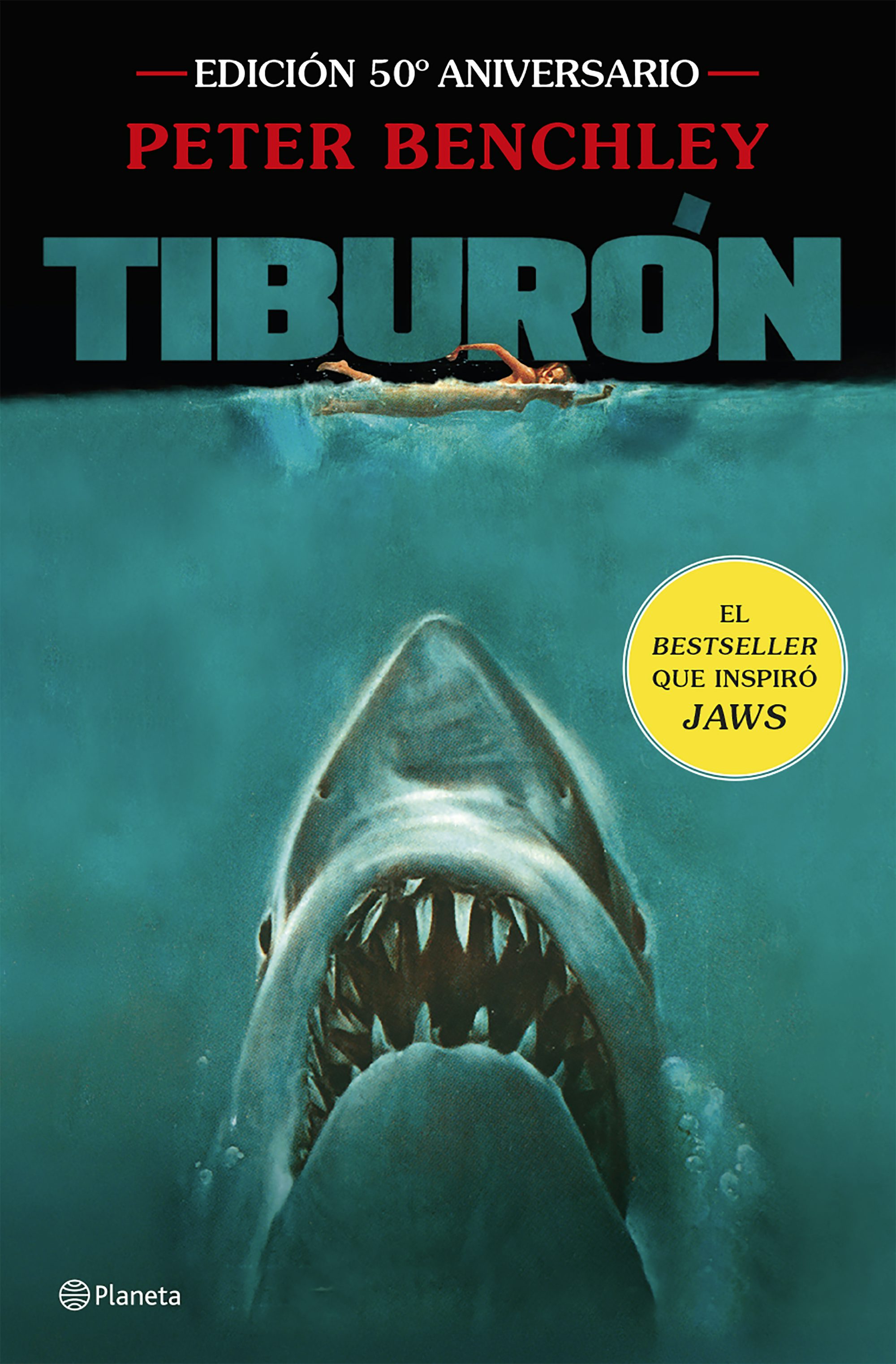 Book cover image for Tiburón. Edición 50º aniversario de la célebre película de Steven Spielberg / Jaws 50th Anniversary Edition of the Celebrated Film by Steven Spielberg ISBN: 9786073929295